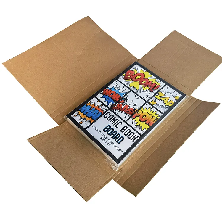 Personalizado logotipo marrom papel de embalagem fácil dobrar livros revista comic livro mailer