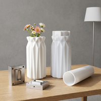 Molde de silicona estilo nórdico de venta directa de fábrica para bandeja redonda de almacenamiento, florero, portavelas de forma de vela y rosa, y soporte para velas de té, para resina y yeso
