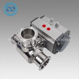 Vanne à boisseau sphérique pneumatique filetée Hastelloy, vanne à trois voies filetée avec fonction stable DN25-DN900, ensemble de 3 vannes pneumatiques - Product Image 3