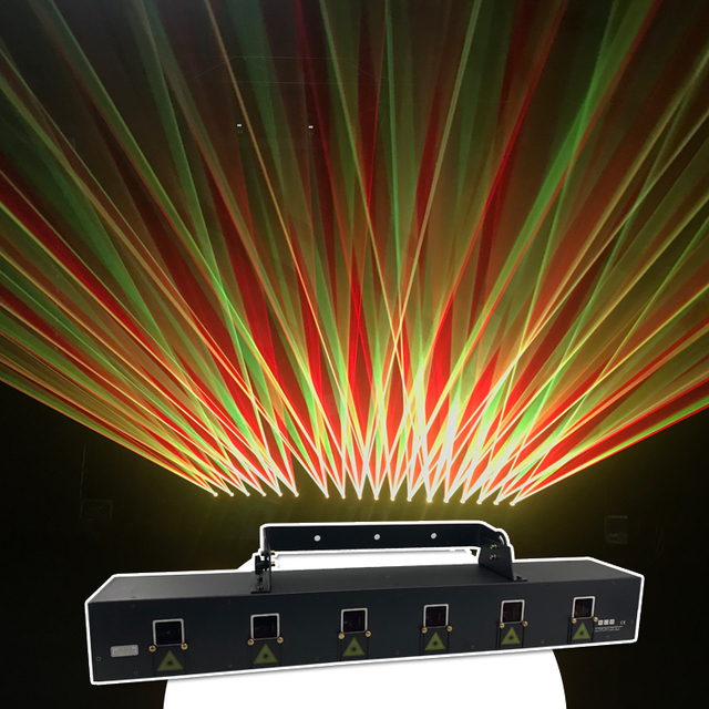 Dj  Lightful 5w X 6 Moving Head Six-eye Full Color Mini Animation Laser Stage Lighting With Scanner