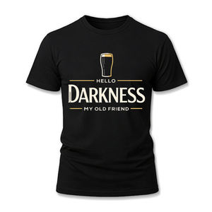 Camiseta de manga corta con estampado de algodón 100% ecológico y divertido para amantes de la cerveza del Día de San Patricio, Hello Darkness MYOLDFRIEND - Product Image 1