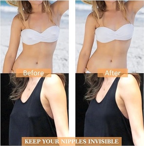 แผ่นปิดจุกนมซิลิโคนแบบไม่ติดกาว รูปทรงกลม ขนาด 7 ซม. ใช้ซ้ำได้ สำหรับใส่กับเสื้อผ้าที่ไม่มีสายบรา - Product Image 5