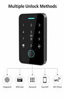 Cerradura de Puerta Inteligente con Bluetooth, WiFi y RFID, Control de Acceso por Aplicación Tuya, Resistente al Agua IP67, para Hasta 1000 Usuarios, Uso Autónomo