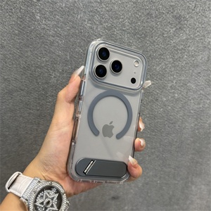 Funda Magnética Transparente de Acrílico de Alta Gama para iPhone 17/16 Pro Max, Color Naranja Vibrante, con Soporte, Nueva Tendencia 15 14 - Product Image 5