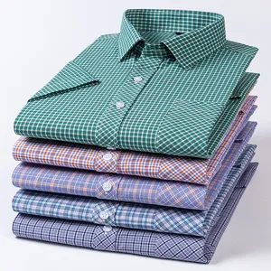 <span class=keywords><strong>Chemise</strong></span> Hawaïenne Décontractée pour <span class=keywords><strong>Homme</strong></span> 100% Coton Teint en Fil Anti-Plis Manches Courtes à Carreaux Respirante Séchage Rapide <span class=keywords><strong>Grande</strong></span> <span class=keywords><strong>Taille</strong></span> <span class=keywords><strong>6XL</strong></span> - Product Image 1