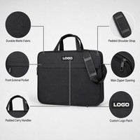 Sacoche d'ordinateur portable personnalisée en polyester léger, tissu imperméable durable, organisateur multi-poches, sac à bandoulière, sac à main pour le bureau