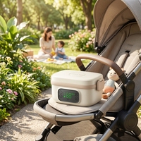 Boîte à lunch isotherme portable chauffante numérique personnalisée de 14000 mAh, alimentée par batterie USB/voiture, à commande tactile unique