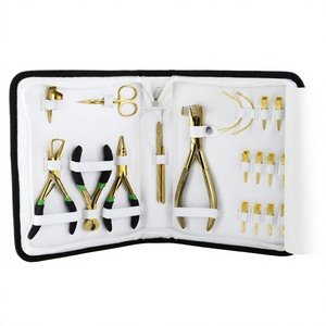 Top Selling Commercial Use Stainless Steel Hair Extension <b>Pliers</b> <b>Sets</b> Kit Hook Needle Tools Snipping Scissors Needles Ring - Product Image 1
