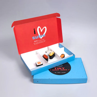 Boîte d'emballage de sushi avec logo de taille personnalisée Boîte de papier alimentaire à emporter Boîte à sushi ondulée en papier cadeau de luxe