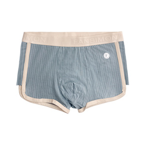 Boxer da uomo a vita media in cotone, tinta unita, comodi, alla moda, traspiranti, in tessuto a maglia, con dettagli in tessuto a punto ago in vita - Product Image 5