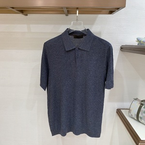 Luxury designer Loro business casual Piana fashion vintage old style Knitted polo <b>shirt</b> for men - Product Image 3