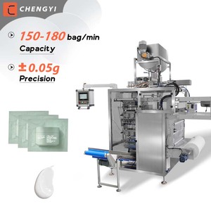 เครื่องบรรจุโลชั่นอัตโนมัติแบบหลายเลน บรรจุซองแบบปิดผนึก 4 ด้าน สำหรับบรรจุภัณฑ์ตัวอย่างเครื่องสำอาง ครีมบำรุงผิวหน้า - Product Image 1