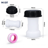 Kit d'adaptation pour réservoir IBC, connecteur de tube, bec de vidange 2 pouces, extension de tuyau, buse, bouchon de robinet, 1000L, polypropylène, agricole