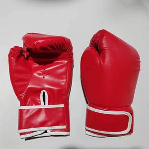 Gants de boxe unis pour adultes, entièrement rouges et entièrement noirs, en PU, avec fermeture auto-agrippante, pour la boxe, le taekwondo et le muay thai - Product Image 5