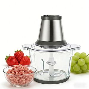 Picadora de Carne Eléctrica de Vidrio de 3 L de Buena Calidad, Fácil de Limpiar, 2 Velocidades, para Uso Doméstico y en Restaurantes, Preparación de Albóndigas - Product Image 1