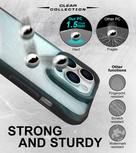กันกระแทกสีดำกันชนกรณีโทรศัพท์ที่ชัดเจนสำหรับ <span class=keywords><strong>iPhone</strong></span> 14 Pro Max 13 12 11 XR XS 8 7 Plus <span class=keywords><strong>SE</strong></span> <span class=keywords><strong>2020</strong></span>โปร่งใสซอฟท์อะคริลิปกเครื่องคอมพิวเตอร์ - Product Image 2