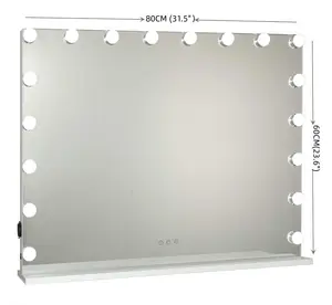 18 ampoules LED grand miroir de maquillage Hollywood