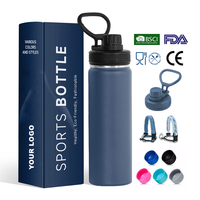 YEWAY OEM Flacon à vide à double paroi personnalisé Bouteille d'eau de sport isolée en acier inoxydable pour la salle de sport avec couvercles à poignée