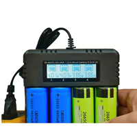 Chargeur de batterie au lithium 4,2 V avec écran LCD, chargeur quatre emplacements AA/AAA au nickel-hydrure métallique pour appareil photo