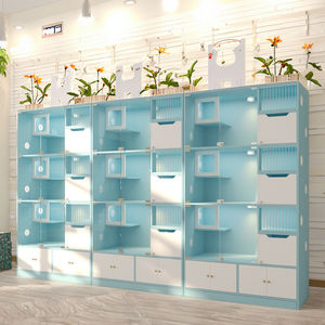 बिल्लियों के लिए वेंटिलेशन और ऐक्रेलिक दरवाजे के साथ सुरक्षित और आरामदायक बड़े मल्टी-लेयर बिल्ली बोर्डिंग कैबिनेट - Product Image 3