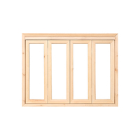 Fenêtre pliante horizontale en pin massif, bois naturel, pour B&B et gîtes, grande ouverture, vente en gros