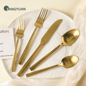 Fangyuan Chất Lượng Cao Độc Đáo Nhiệm Vụ Nặng Nề Xử Lý Sự Kiện Đám Cưới Thép Không Gỉ 18/0 Matte Vàng Bạc Set <span class=keywords><strong>Flatware</strong></span> Cho Thuê - Product Image 1