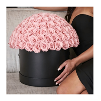 Rosas Preservadas Personalizadas con Logotipo, Eternas, Infinitas, en Caja Cuadrada o de Corazón, de Larga Duración (3-5 Años), para Graduación
