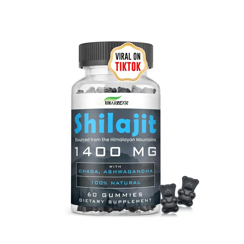 Gommes de Shilajit bio sans sucre avec de l'acide fulvique Gommes de Shilajit en résine de Shilajit Himalayan pour l'énergie