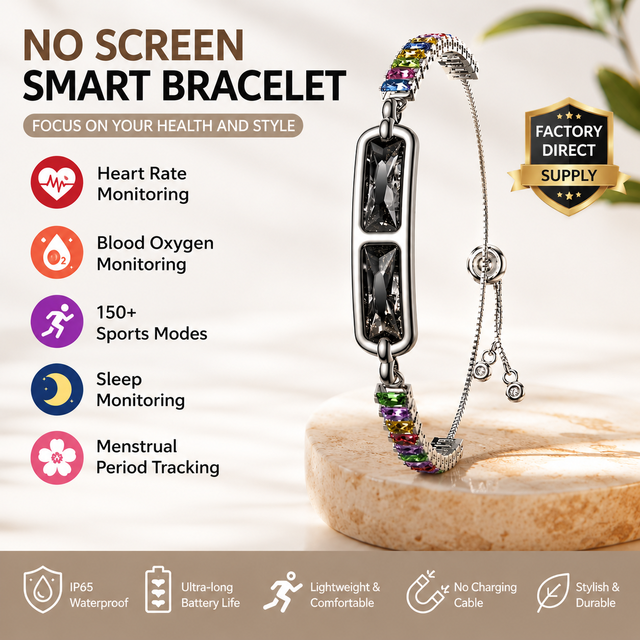 Fashion Smart Band Bracelet Watch Chain Jewelry for Women Heart Rate Blood Oxygen Monitor Rose Gold Zinc Alloy Fitness Tracker