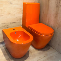 Ensemble de salle de bain CE Europe, suite complète WC et bidet, finition nature mate, cuvette WC à chasse intelligente, réservoir, meuble WC en céramique sanitaire