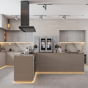 Cao cấp tùy chỉnh tủ bếp với sơn mài nhiều lớp kết thúc bồn rửa Phụ kiện cho biệt thự sang trọng đảo bán lẻ xuất khẩu - Product Image 4