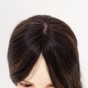 Topper de <span class=keywords><strong>Cabello</strong></span> Remy Camboyano con Base de Seda, Ligero, Color Marrón Natural, <span class=keywords><strong>para</strong></span> <span class=keywords><strong>Cabello</strong></span> Fino - Product Image 3