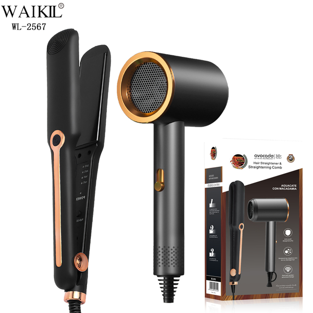 Wholesale Professional Salon 800W Hair Dryer Ceramic PTC Heating Plate Hair Straightener Set for Household Hotel Use