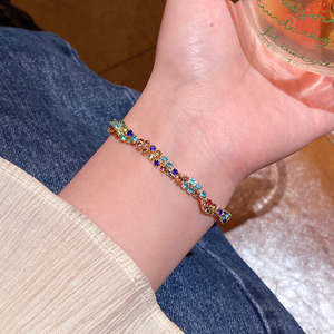 Burst flash màu Chéo Vòng đeo tay 18K mạ vàng của phụ nữ ánh sáng sang trọng thích hợp cao cấp cảm giác kéo kéo loại tất cả các tính khí Quà Tặng - Product Image 4