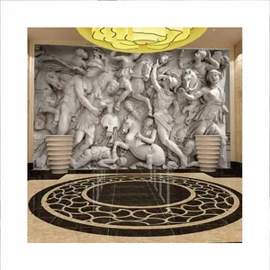 Modernes Interieur Wohnzimmer Wand dekoration Stein Relief Engel Statuen Hand geschnitzte Marmor Engel Wand skulptur