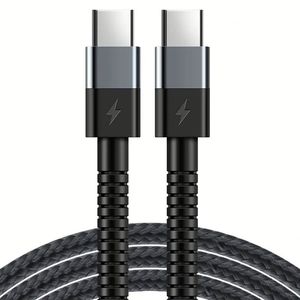 Nylon Charger Cable <b>Type</b> <b>C</b>-<b>Type</b> <b>C</b> Cable 20W Fast Charging <b>USB</b>-<b>C</b> Data Cable for Smart Phones - Product Image 2