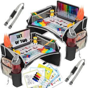 Bandeja de viaje para niños con muestra gratis, organizador de asiento de coche, bandeja para asiento de coche para niños pequeños, mesa de regazo, escritorio con soporte, tablero de dibujo, bolsa de viaje - Product Image 1