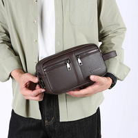 Pochette en PU Business-Casual pour Hommes avec Grande Capacité, Design Durable et Résistant à l'Eau, Doublure en Polyester - Idéale pour les Trajets Quotidien