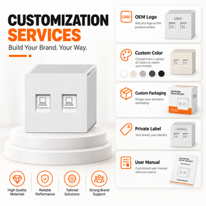<span class=keywords><strong>Prise</strong></span> murale <span class=keywords><strong>double</strong></span> pour réseau téléphonique et Internet, idéale pour l'installation à domicile ou au bureau - Product Image 1