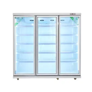 Resfriador de vidro sem congelamento, porta de vidro com display líquido para suco, refrigerador de bebida, congelador, superfície