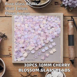 Perles en verre tchèque en forme de fleur de cerisier, 30 pièces, 10mm, couleurs mélangées, pour la fabrication de bijoux, accessoires de bricolage - Product Image 2