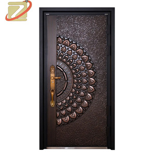 Puertas <span class=keywords><strong>de</strong></span> Entrada Frontales <span class=keywords><strong>de</strong></span> Acero Inoxidable Modernas y <span class=keywords><strong>de</strong></span> Lujo Personalizadas ZS para Villas Residenciales, Impermeables y Seguras para Exteriores - Product Image 1