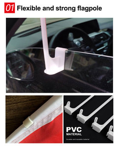 Fabricants produits promotionnels personnalisés 12*18 pouces 100% polyester drapeau de fenêtre de voiture personnalisé durable drapeau de voiture croate - Product Image 4
