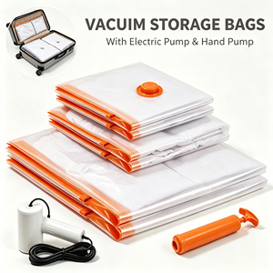 Bolsas de Almacenamiento al Vacío Transparentes, Organizador de Ropa Cuadrado, Bolsa Plegable para Ahorrar Espacio, para Ropa de Cama y Viajes - Product Image 3