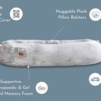 Lit pour chien et chat de luxe moderne pliable, solide et protecteur, extra-large, taille humaine, portable, en tissu, mousse à mémoire de forme, utilisable toutes saisons, surélevé