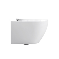 WC Monoblocco Allungato in Ceramica Bianca da Parete con Doppio Scarico e Superficie Smaltata Facile da Pulire per Bagno e Lavabo