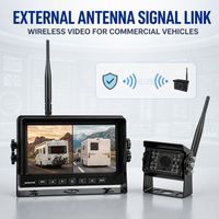Système de caméra de recul sans fil WiFi avec moniteur IPS LCD, vision nocturne AHD, IP68, aide au stationnement pour camions, bus, camping-cars, remorques et flottes