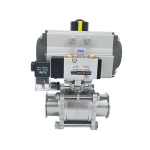 Brújula 24V solenoide sanitario acero inoxidable aluminio neumático tres piezas Tri abrazadera válvula de bola para medios de agua - Product Image 2