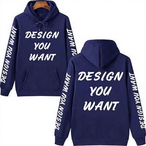 Sweat-shirt unisexe d'hiver à capuche en coton tricoté, pull décontracté avec poche et motif imprimé long, texte personnalisé sur la manche avant - Product Image 5