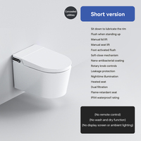 Inodoro Inteligente Alargado de Pared con Sifón en P, Fontanería Oculta, Sin Límite de Presión de Agua, Descarga Automática, Asiento con Calefacción